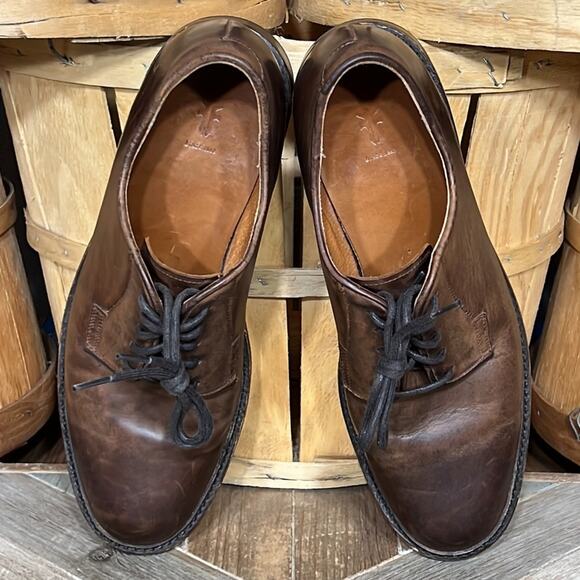 Frye Jones Burnished Brown Leather Lace-Up Derby Oxfords Shoes Mens Size 11